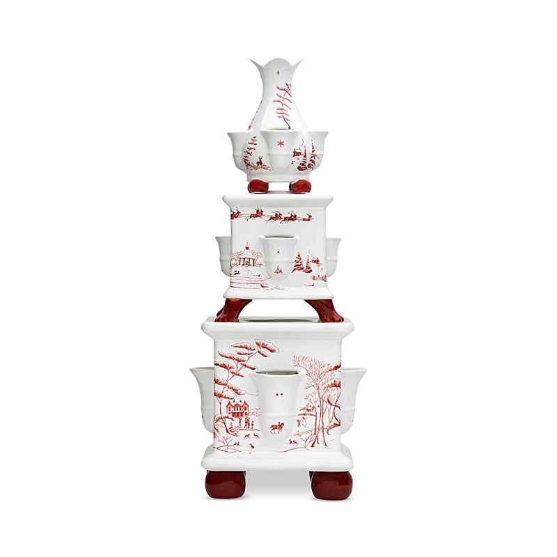 Juliska Country Estate Winter Frolic Tulipiere Tower In Pink