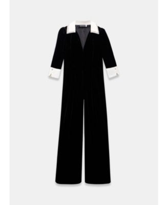 Women's Velvet Embellished Jumpsuit