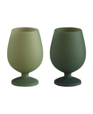 Porter Green Stemm Silicone Unbreakable Wine Glasses - Set Of 2