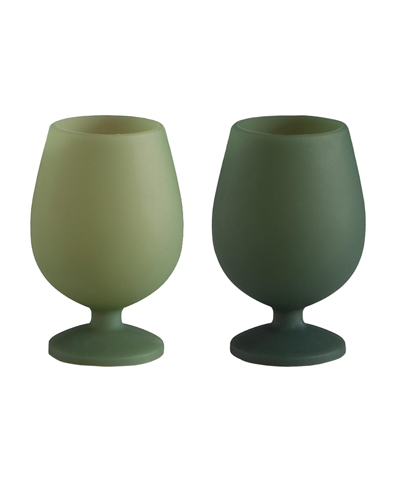 Porter Green Stemm Silicone Unbreakable Wine Glasses - Set Of 2