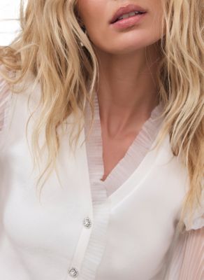 Women's Sheer Sleeve Cardigan