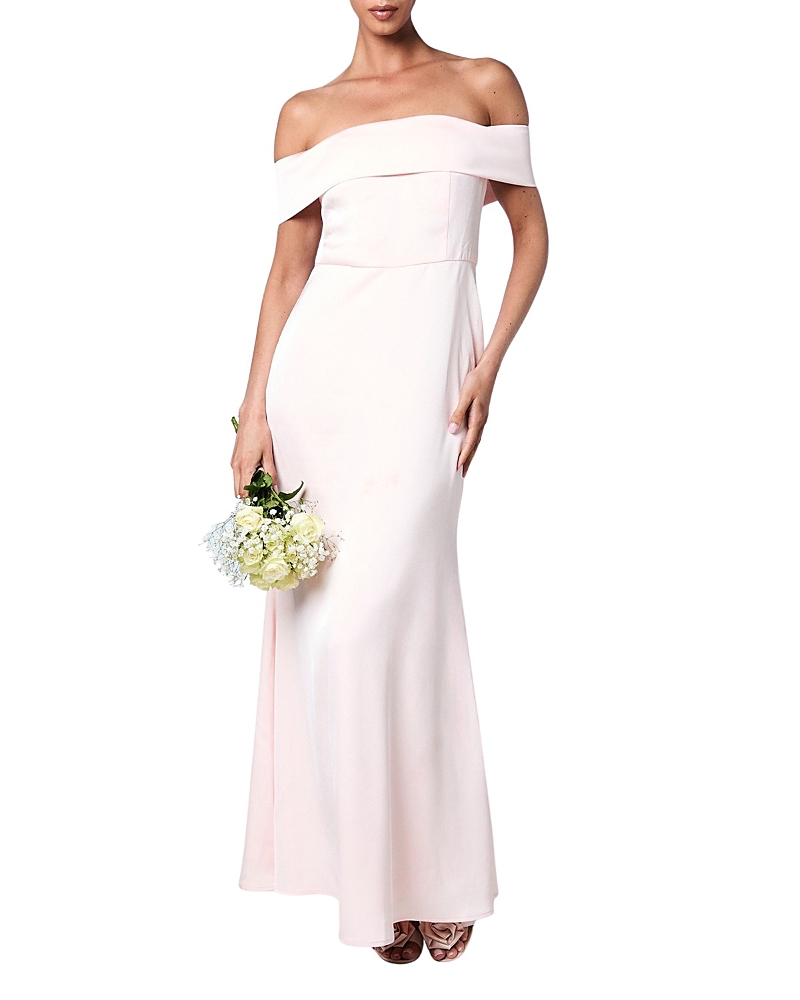 Coast Satin Bardot Maxi Bridesmaid Dress