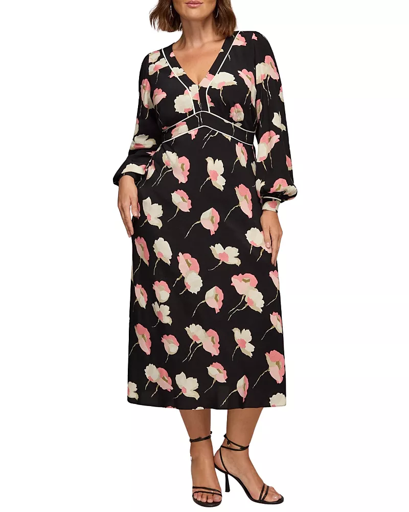 Live Unlimited Floral Print Piping Detail Dress