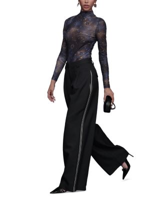 High Rise Contrast Stripe Pants