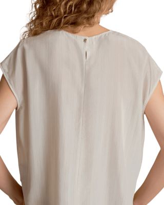 Didion Printed Washable Silk Drape Top