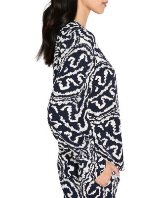 Indigo Leaf Double Crepe Top