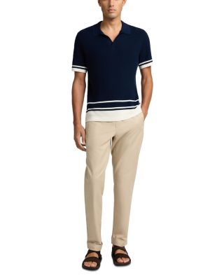 Cotton Textured Johnny Collar Polo