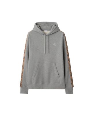Check Trim Cotton Hoodie