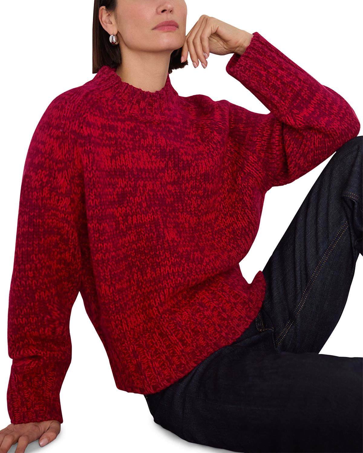 Whistles Chunky Wool Fleck Knit Sweater