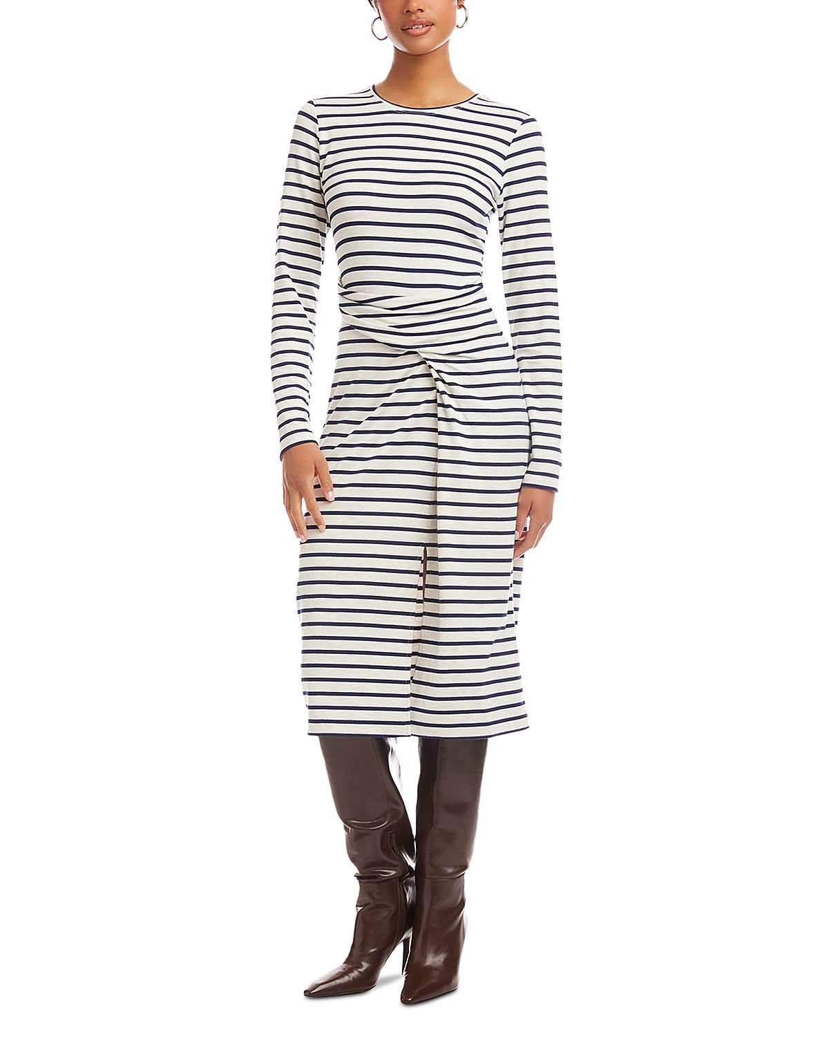 Fifteen Twenty Sadie Side Drape Midi Dress
