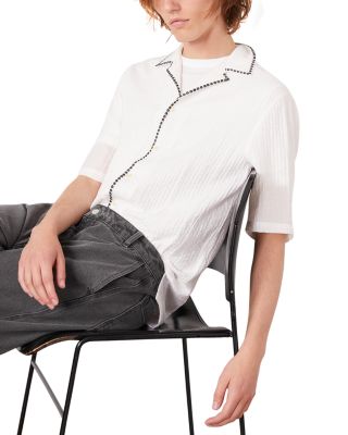 Eren Short Sleeve Embroidered Seersucker Shirt
