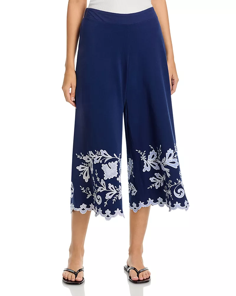 Johnny Was Embroidered Culotte Pants