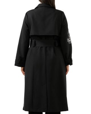 Monet Embroidered Trench Coat
