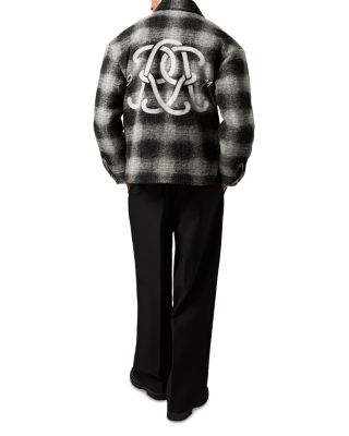 Brushed Check Embroidered Jacket