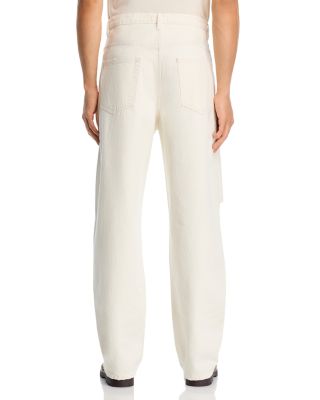 Baggy Fit Deconstructed Jeans in Off White