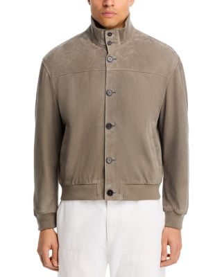 Rib Collar Suede Jacket