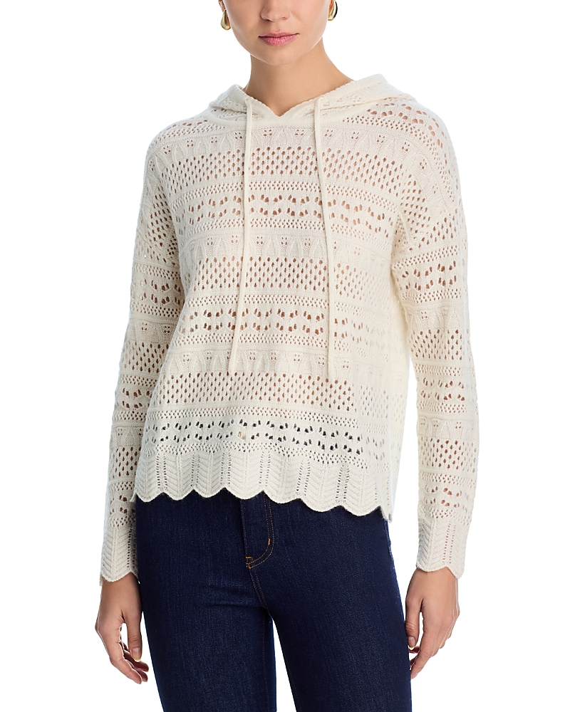 C by Bloomingdale's Cashmere 100% Pointelle Hoodie Sweater - Exclusive