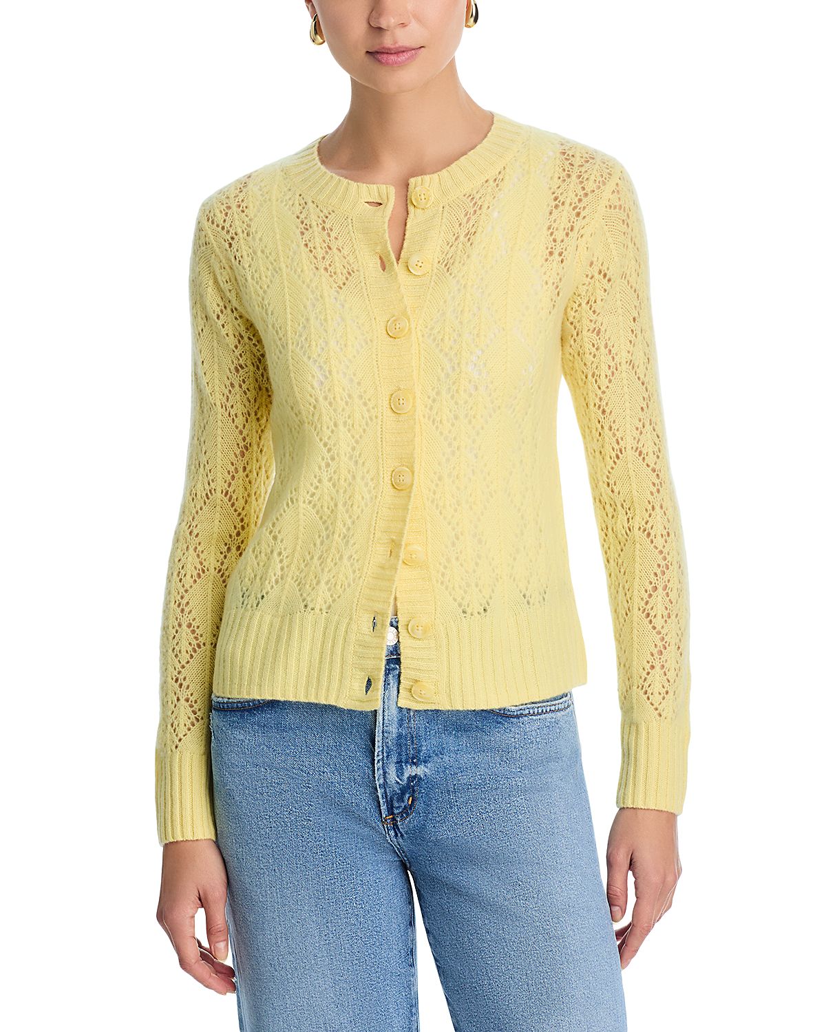 C by Bloomingdale's Cashmere 100% Cashmere Crewneck Cardigan Sweater - Exclusive