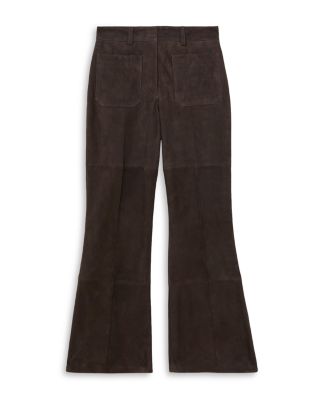 Petite Suede Flare Leg Pants 