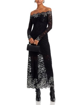 Embellished Lace Maxi Dress