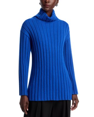 Wide Rib Wool & Cashmere Turtleneck Sweater