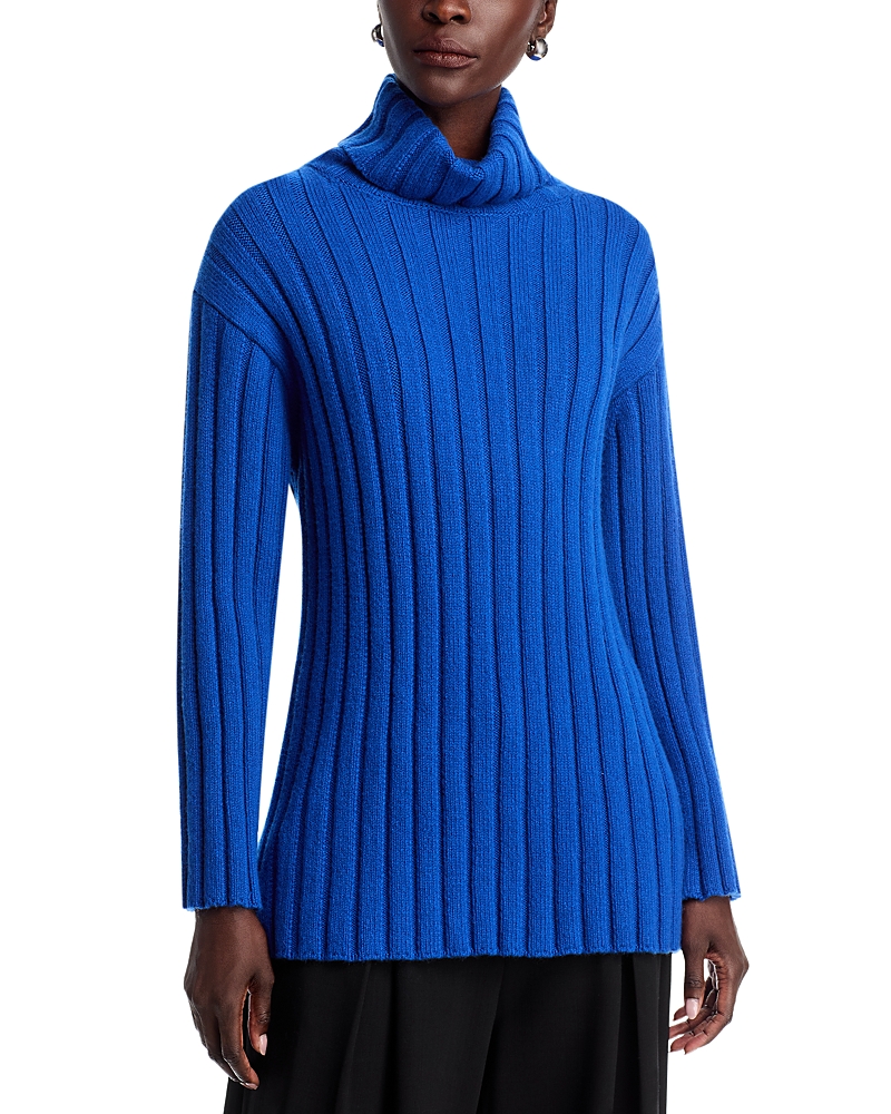 Lafayette 148 New York Wide Rib Wool & Cashmere Turtleneck Sweater