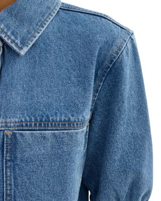 Ruffle Sleeve Denim Jacket