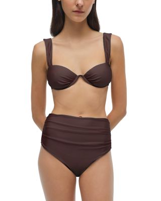 Anniston Bikini Top & Teya High Waisted Ruched Bikini Bottoms