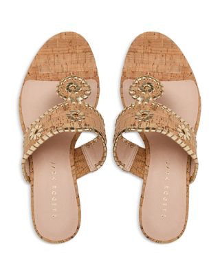 Women's Jacks Cork & Leather High Heel Wedge Sandals