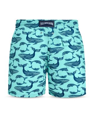 Marine Whale Print 5.5" Swim Shorts