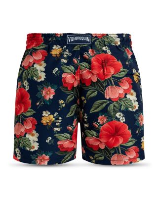 Trompe L'oeil Floral 5.5" Swim Shorts