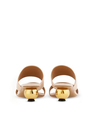 Women's Leather Bauble Heel Sandals