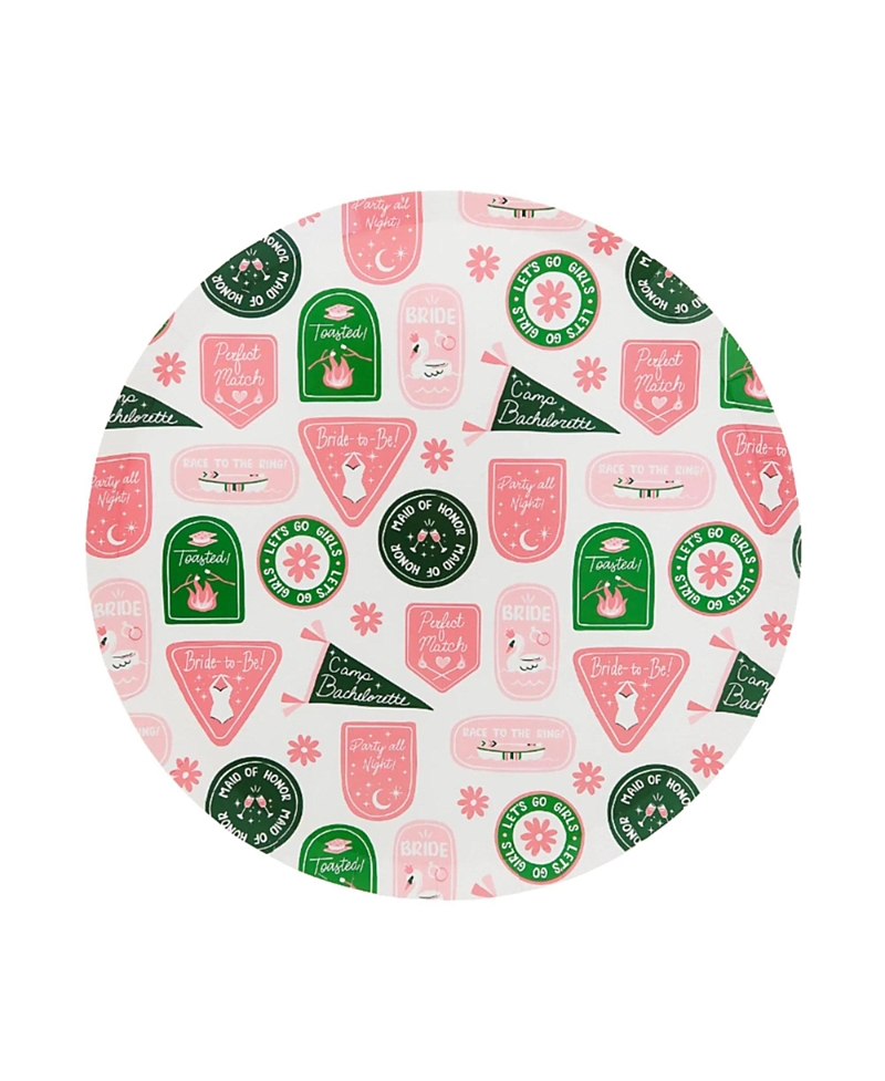 Jollity & Co. Camp Bachelorette Print Paper Dinner Plates, Set of 8