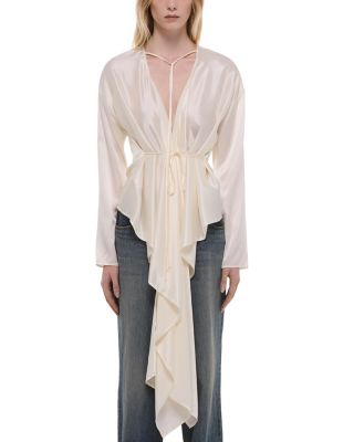 Silk Draped Scarf Top