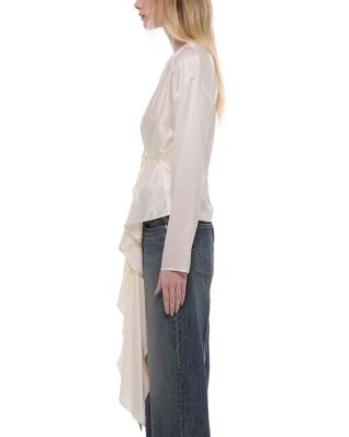 Silk Draped Scarf Top