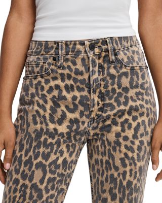 Good Standard Kick Flare Leopard Jeans in Lucky Leopard