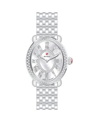 Serein Oval Diamond Stainless Steel Watch, 24mm x 27mm