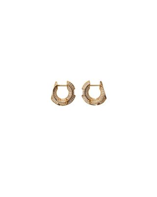 Hollow PavÃ© Hoop Earrings