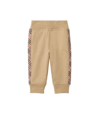 Girls' Check Trim Cotton Jogging Pants - Baby