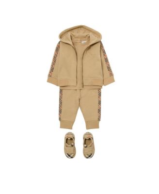 Unisex Check Trim Cotton Zip Hoodie - Baby