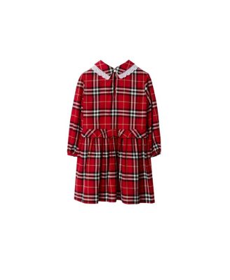  Girls' Check Cotton Flannel Dress - Little Kid, Big Kid