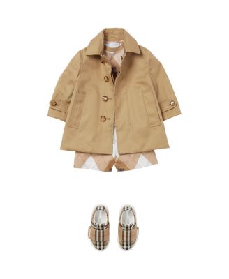 Boys' Reversible Check Gabardine Car Coat - Baby