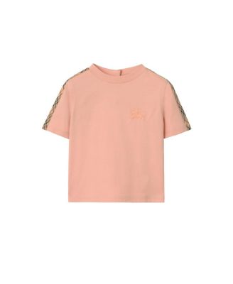 Unisex Check Trim Cotton T-shirt - Baby