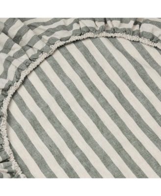 Piglet in Bed - Pembroke Stripe Linen Blend Fitted Sheet, King