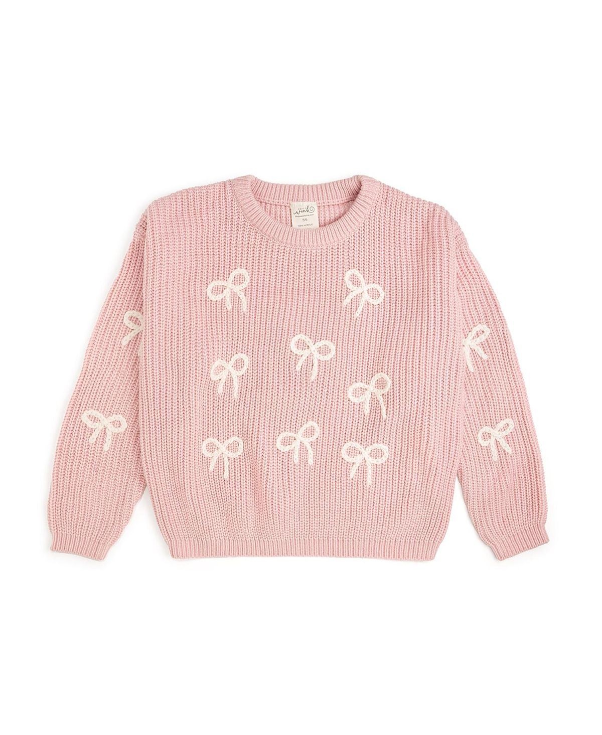 Sweet Wink Girls' All Over Bows Knit Sweater - Baby, Little Kid, Big Kid