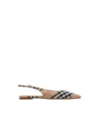 Women&#39;s Check Dame Slingback Ballerinas