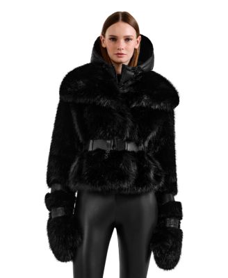 Chloe Faux Fur Jacket with Removable Puffer Hood