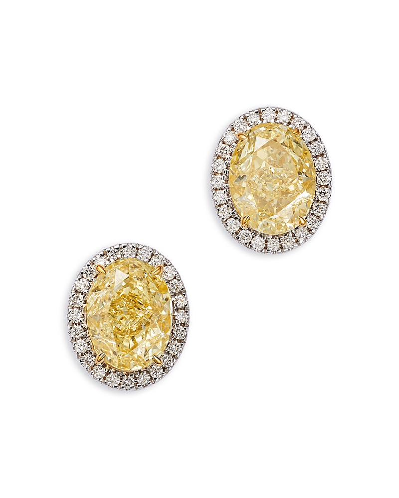 Bloomingdale's Fine Collection Luxe Collection Certified Lab Grown Diamond Earrings in 14K White & Yellow Gold, 3.14 tcw