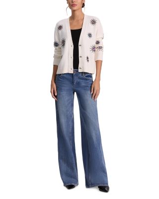 Bradley Short Embellished Merino Wool Cardigan Sweater