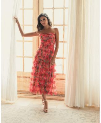 Strapless Micro Ruffle Dress